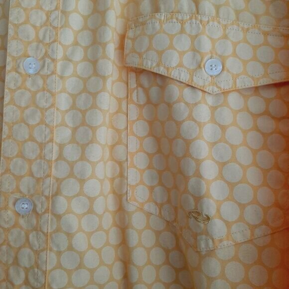 ROPER 100% Cotton Button Down Casual Shirt Yellow Dot Pattern Men's Sz XL Flawed - Picture 6 of 15